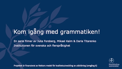 Vad är en sats? - Videotjänsten